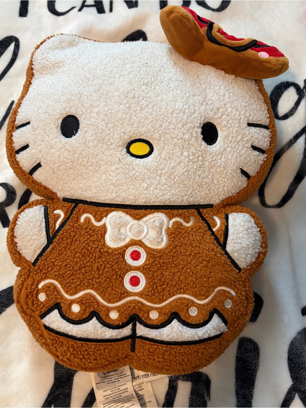 Hello Kitty Brown & White Gingerbread Plush Pillow